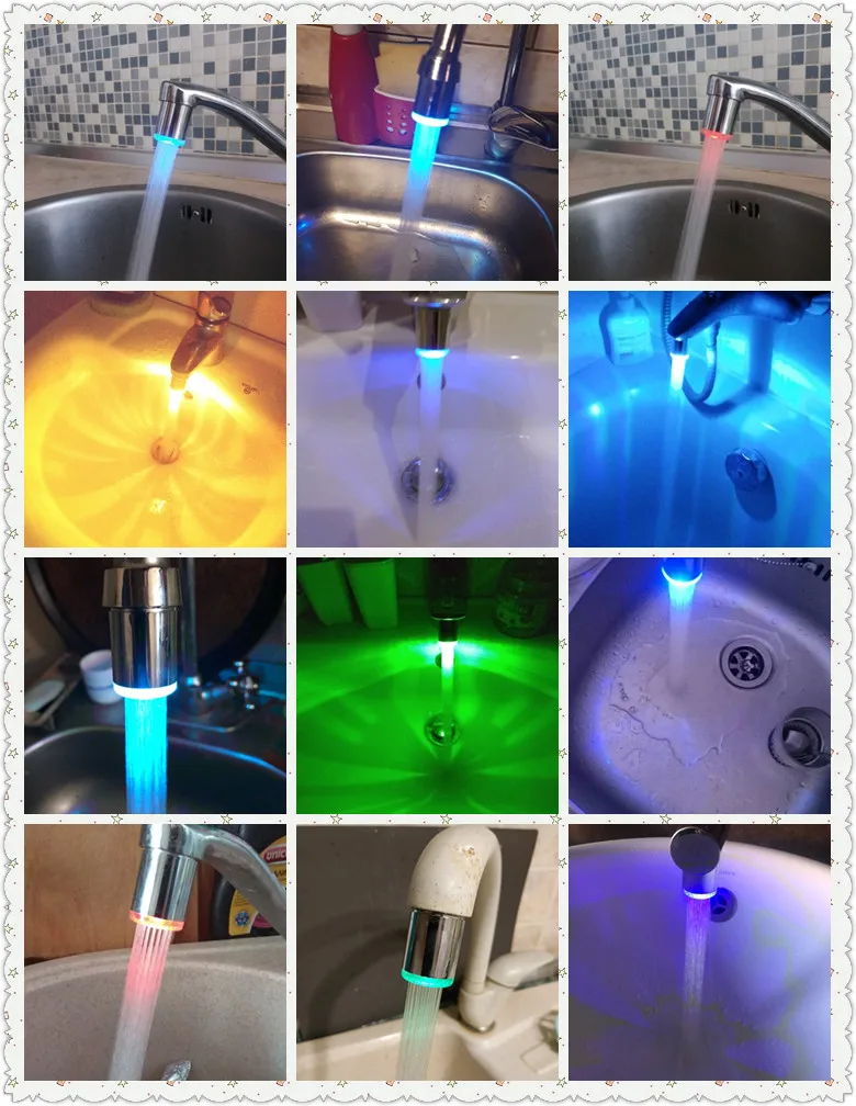Новый светодиодный ночник rgb кран креативный водяной светильник лампы для душа