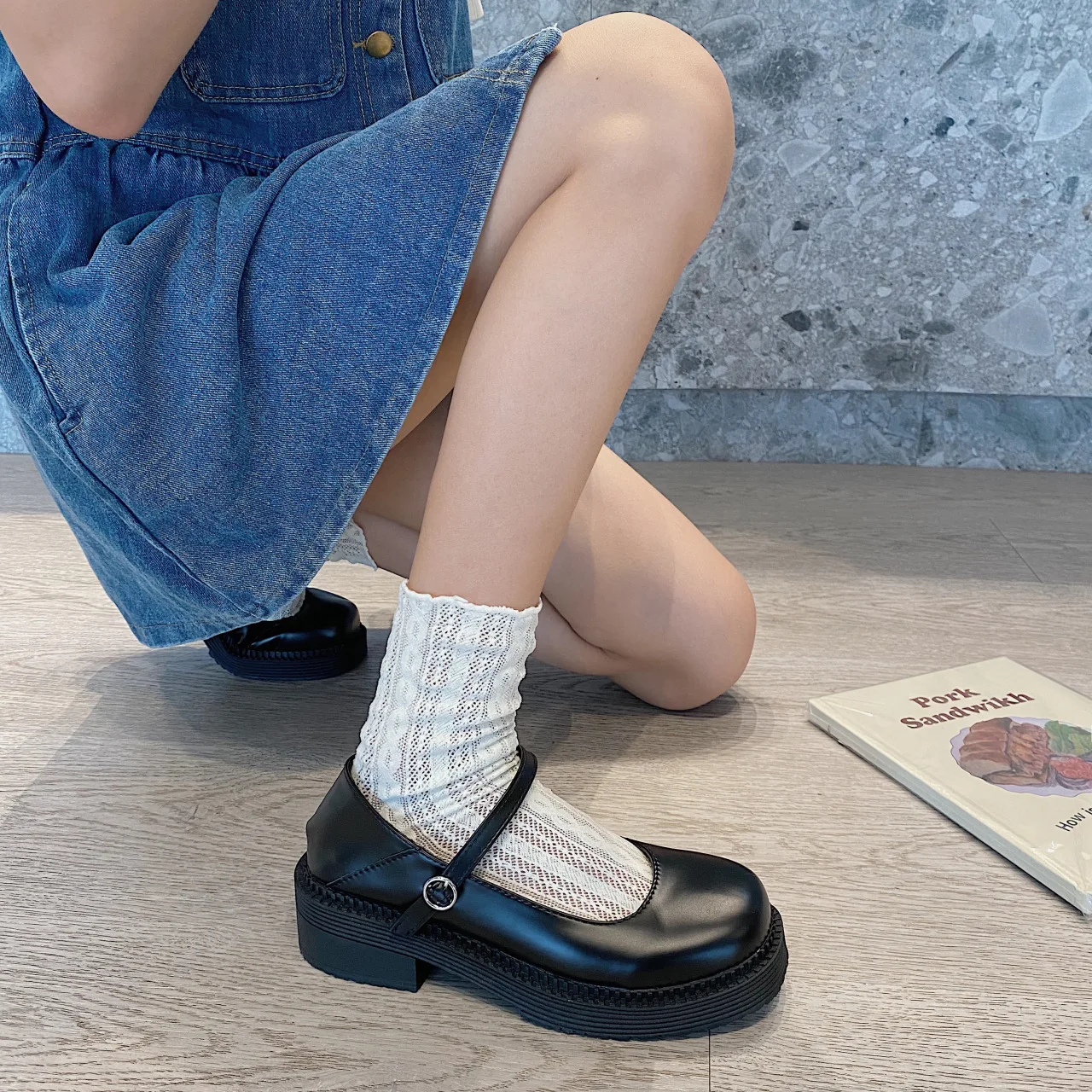 Туфли женские на платформе в стиле &quotЛолита&quot Дизайнерские Мэри Джейн с