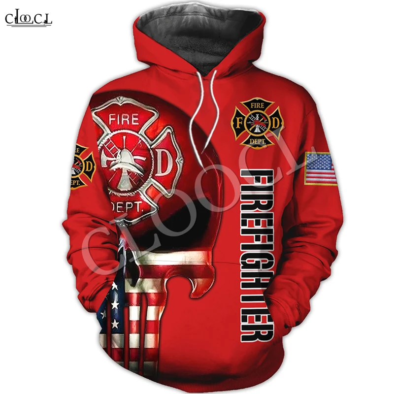 Новинка 2021 стильная толстовка с капюшоном для мужчин и женщин принтом пожарного