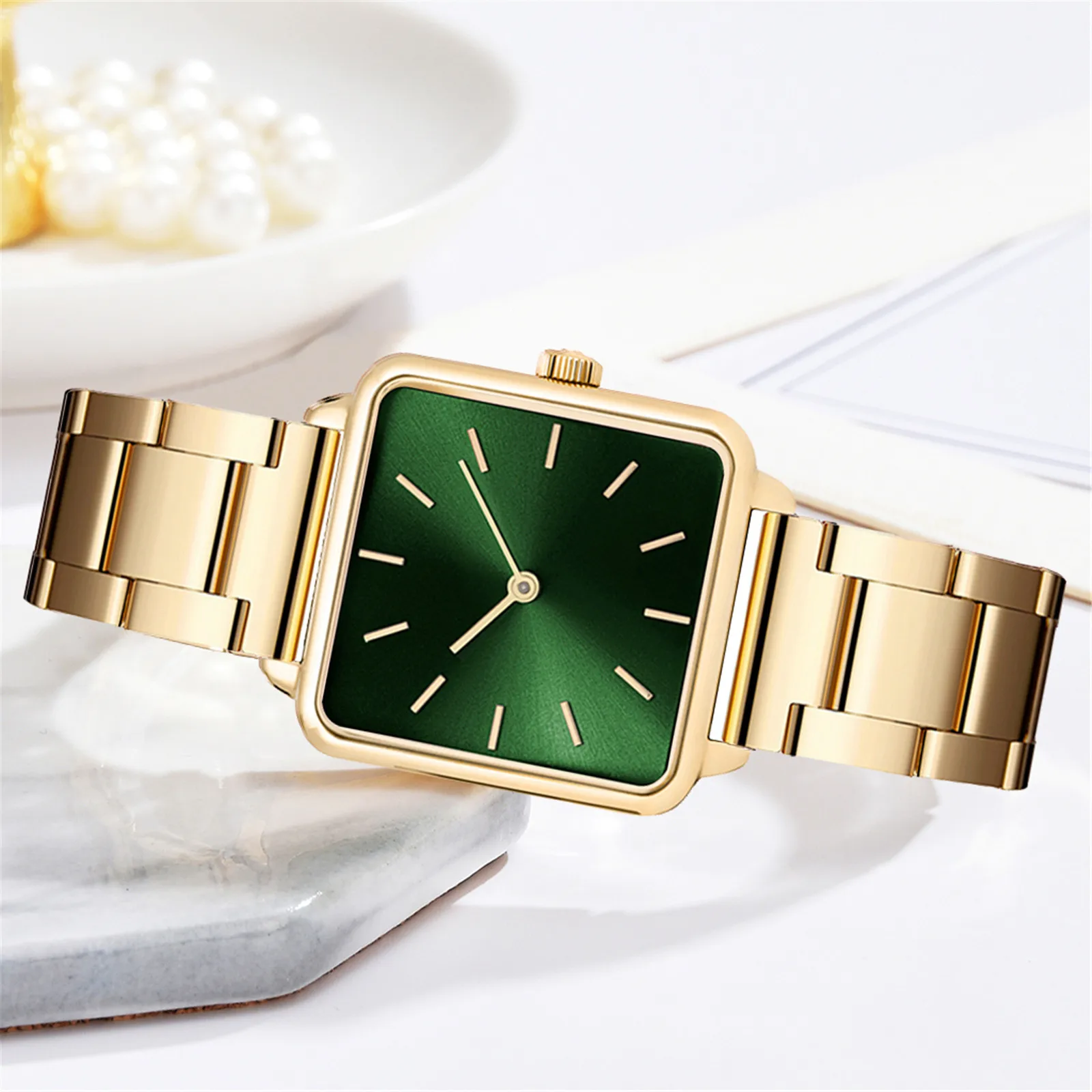 

Fashion Ladies Stainless Steel Strap Quartz Watches Women Square Dial Analog Wrist Watches Gifts часы наручные женский 2021