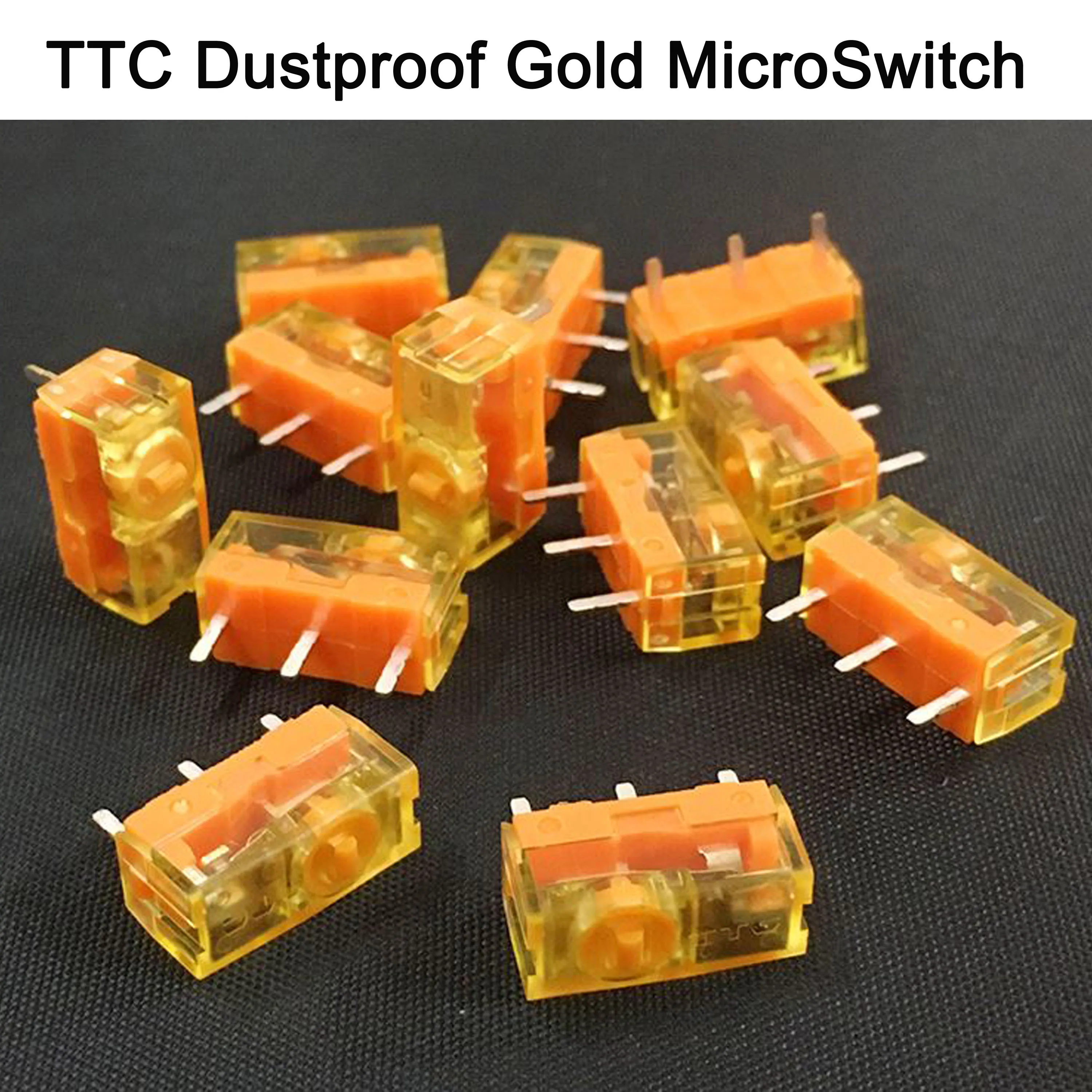 100Pcs New Original TTC Dustproof Gold Series Mouse Micro Switch 3 Pin Gold Contactor 30 60 80 Million Clicks Lifetime