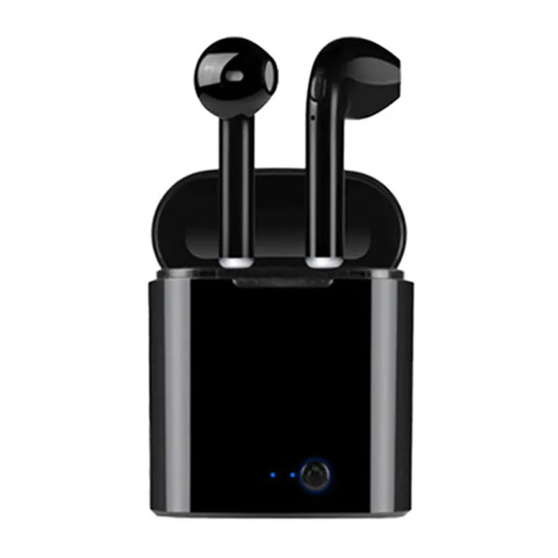 black I7s TWS Bluetooth наушники беспроводные наушники спортивные наушники с гарнитура Bluetooth с микрофоном для iPhone samsung huawei LG - Цвет: black