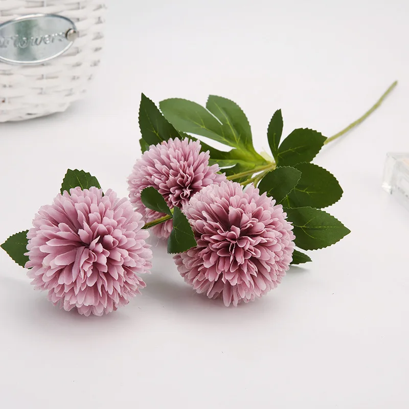 5 пучков/партия искусственные цветы одуванчика сад настоящий сенсорный 3 головки