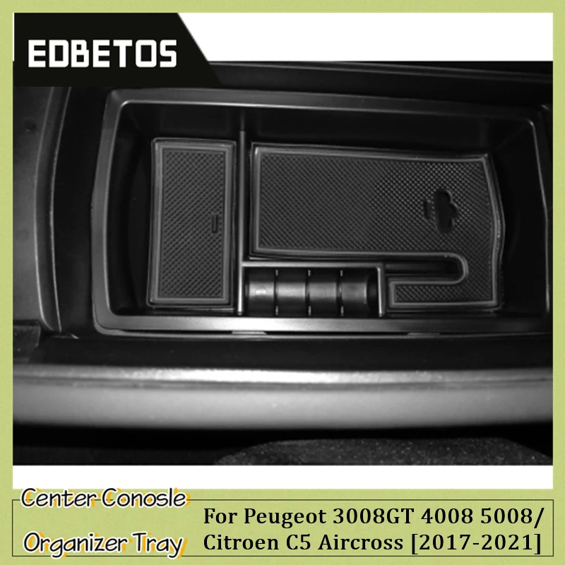 

Center Console Armrest Storage Box For Peugeot 3008GT 5008 2017 2018 2019 2020 2021 Organizer Storage Glove Box Container Holder