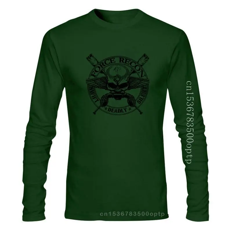 Топы крутая футболка морской пехоты Force Recon США военный спереди и длинное сзади