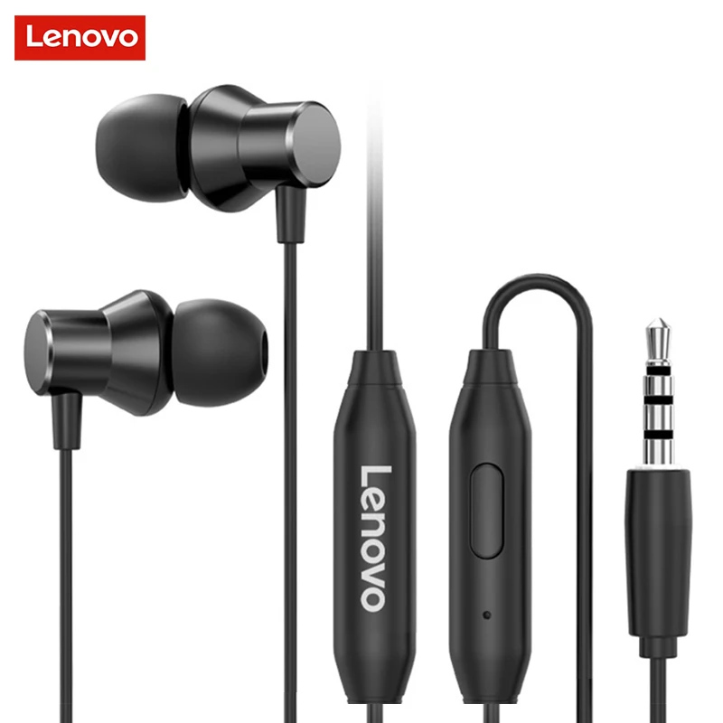 

Lenovo HF130 Wired Headphones 3.5mm Headset Microphone For Smartphone Heavy Subwoofer 60-Degree Slanted In-Ear Stereo Earphones