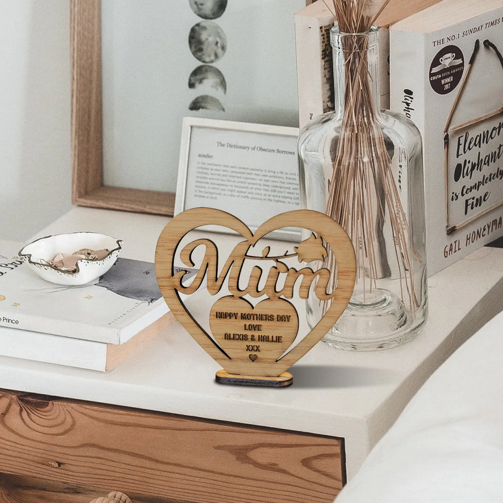 

Mothers Day Wooden Decorations Table Decor Wood Ornament Craft Gift