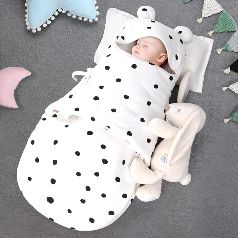 

Baby Sleeping Bag Envelope 39.37*31.5in Winter Warm Stroller Zipper Toddler with Pillow Sleep Sack Cotton Kids Sleeping Bags