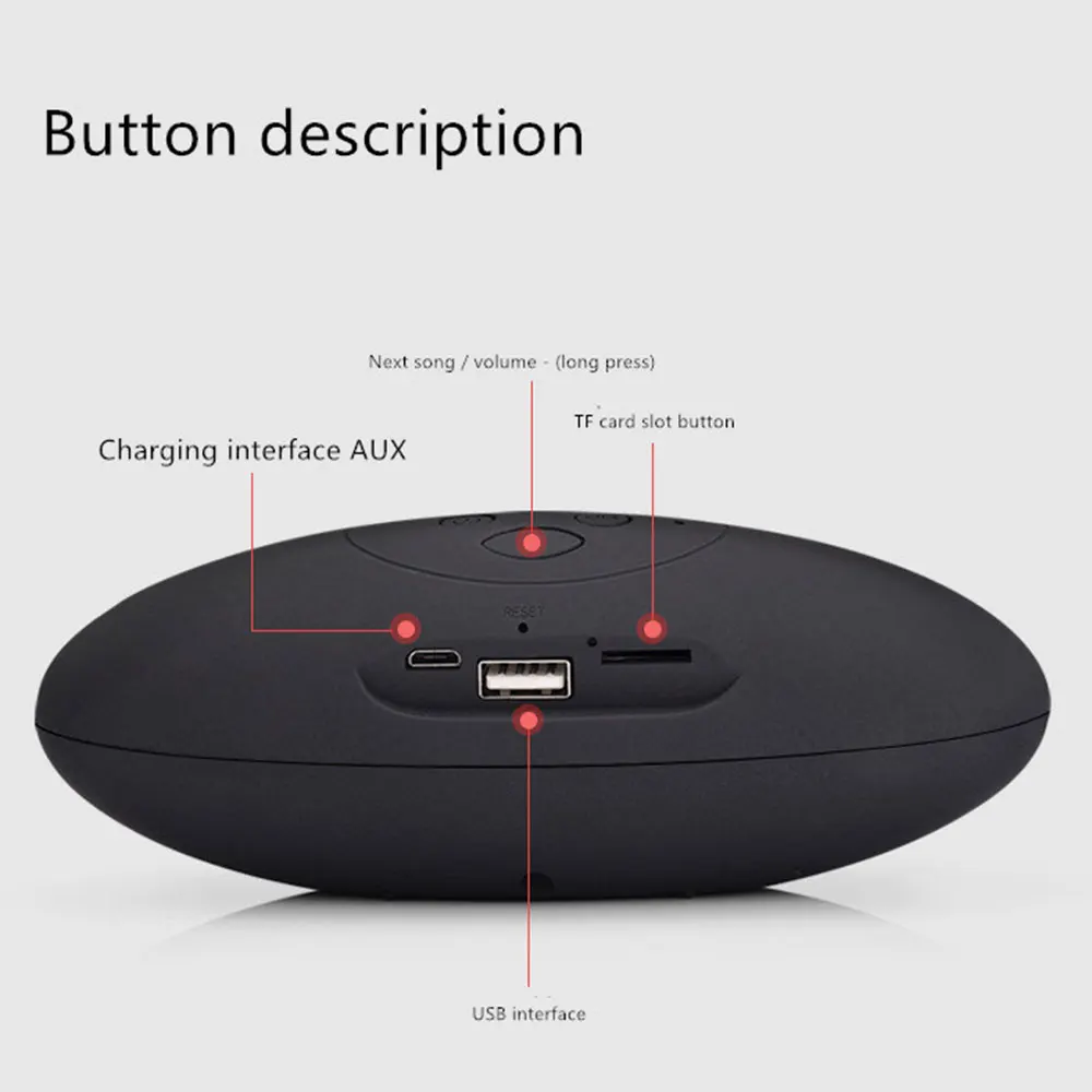 Портативный мини-маслина футбольный динамик с Bluetooth fm-радио TF карта сабвуфер