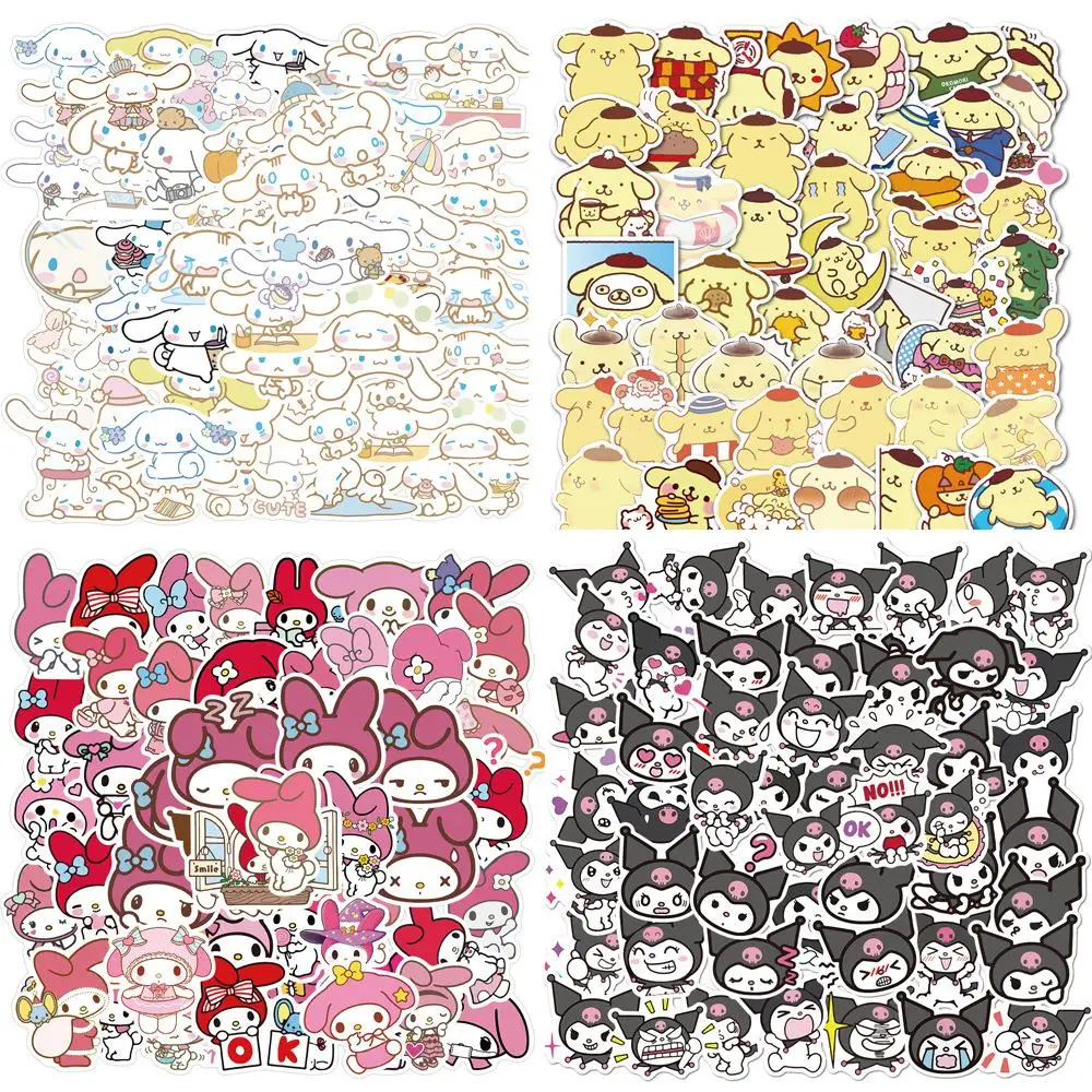 

50Pcs Kawaii Sanrioed Anime Stickers Cartoon Stitchs Kittys Kuromi My Melody Waterproof Graffiti Decorative Stickers Kids Toys
