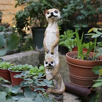 creative mongoose statue garden grassland decoration resin simulation animal figurine outdoor yard art garden statues sculptures