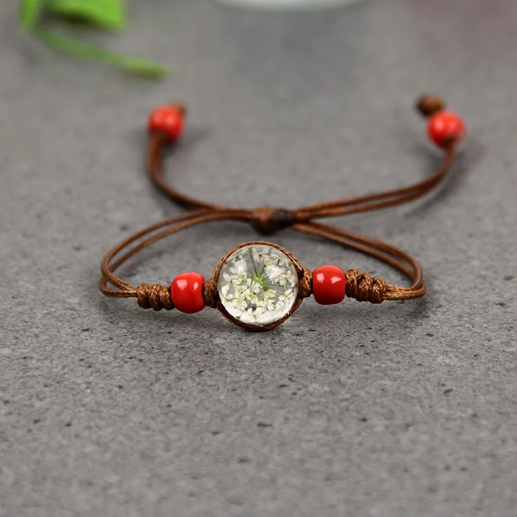 Натуральный белый кристалл камень браслет кулон многоцветный цветок ручной