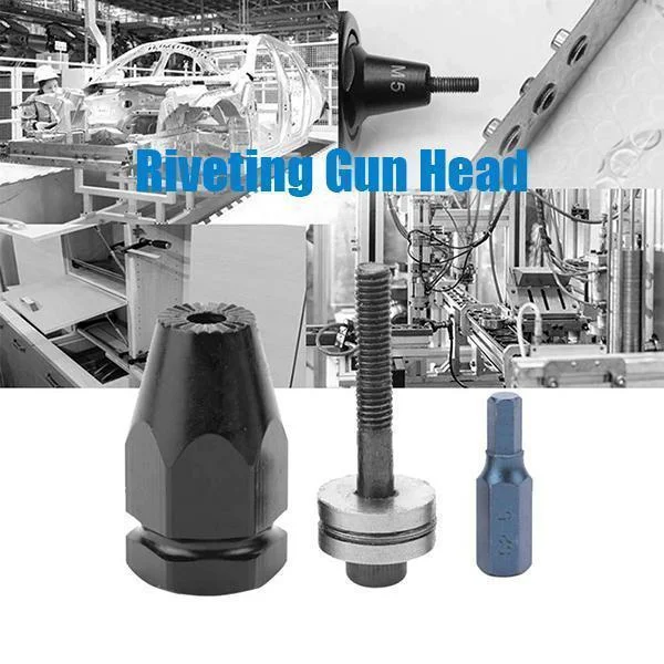 

Pneumatic Pull Setter Air Rivets Nut Gun Rivet Nut Head Simple installation Rivnut Tool Accessory for Nuts M4 M5 M6 M8 M10 M12