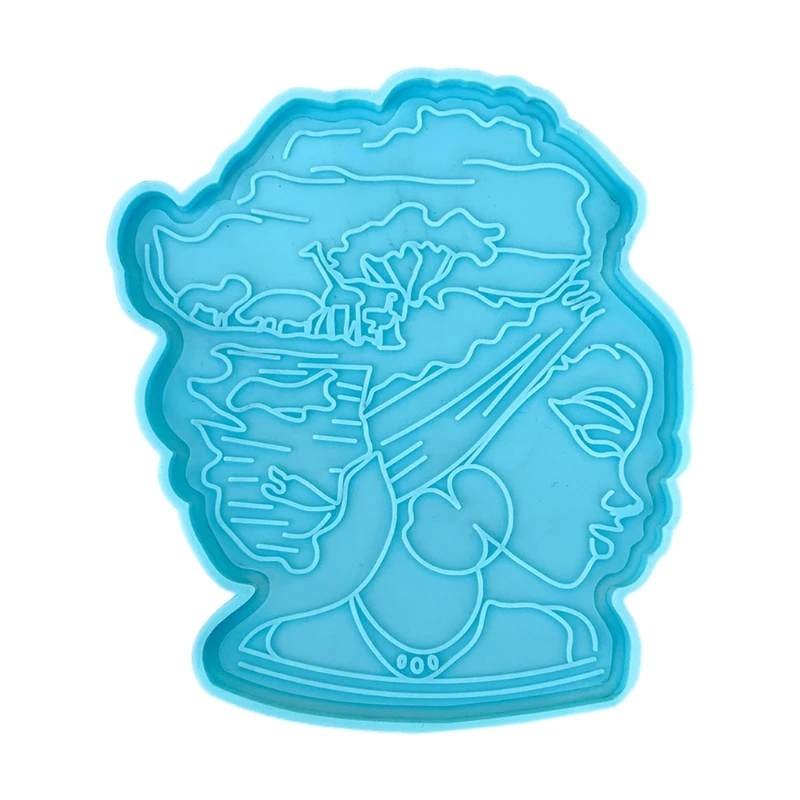 

Afro Female Rolling Tray Epoxy Resin Mold African Goddess Fruit Plate Silicone Mould DIY Crafts Jewelry Casting Tool