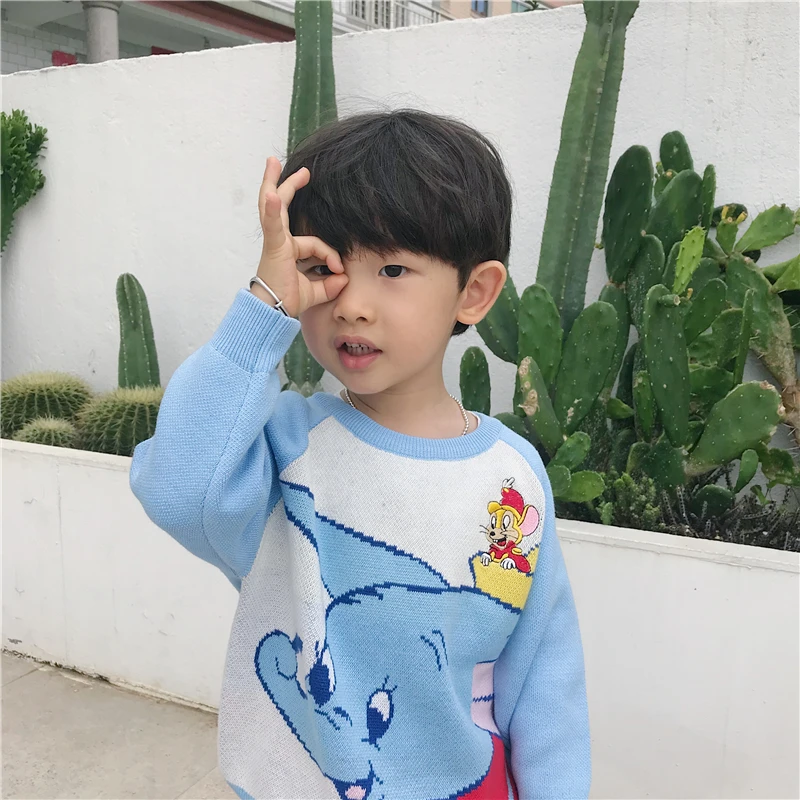 2019 Детские свитера с героями мультфильмов модный бренд вязаные изображением