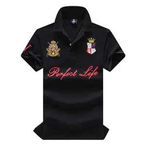 Mens Polo Shirts 100% Cotton High Quality Embroidery Logo Short Sleeve Tops Oversized European Size 
