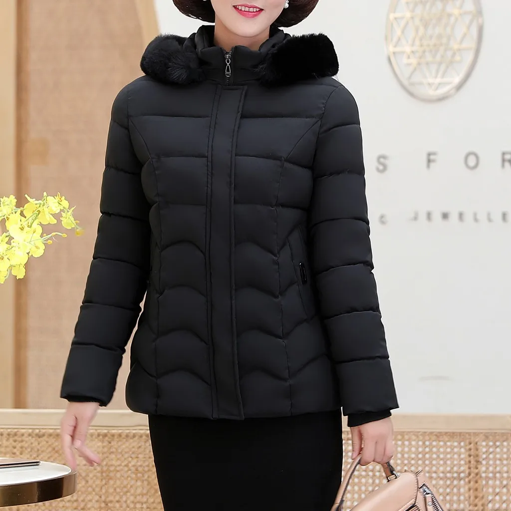 

Winter Parkas Women Cotton Jacket Flocking Thicken Warm Cotton Coat Middle Aged Female Big Fur Collar Hooded Plus Size 5xl#J30