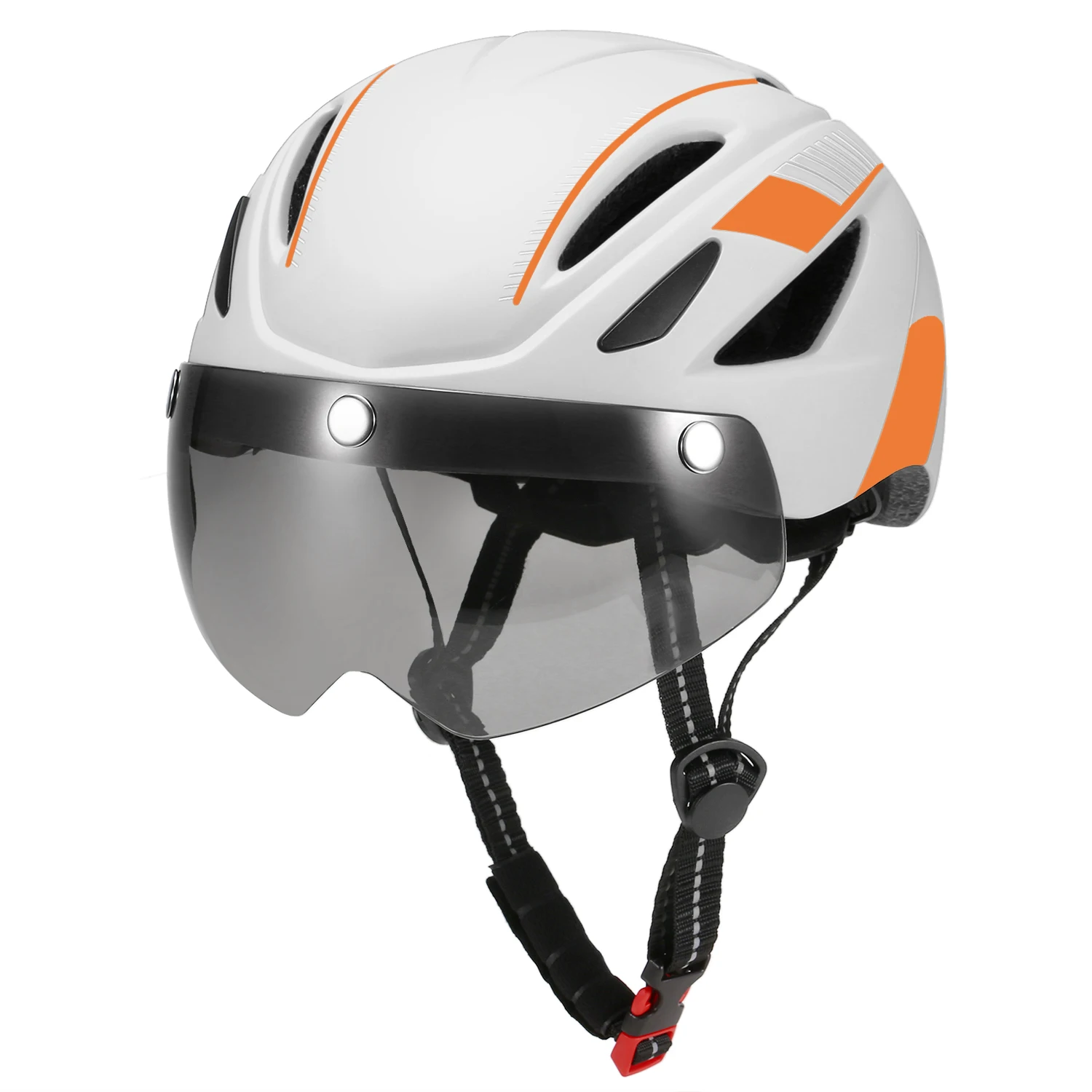 Шлем велосипедный со съемным магнитным козырьком и защитой от