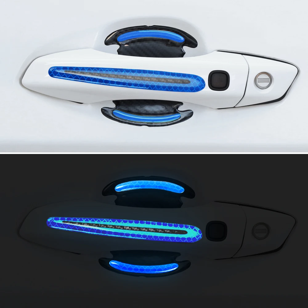 Автомобильная отражающая дверная ручка наклейка для Ford Fusion EcoSport Kuga Mondeo mk2 mk3 mk4 mk5