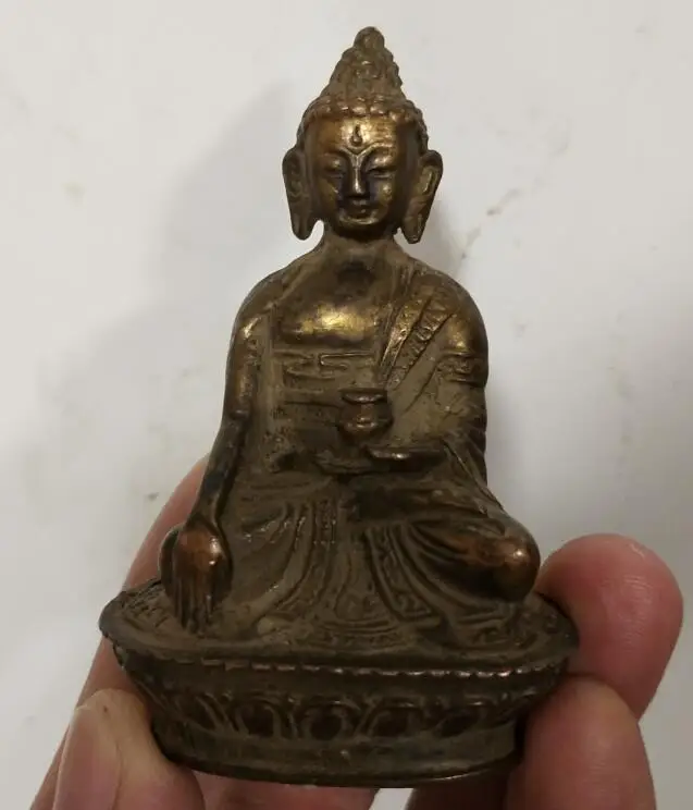 YM 316 тибетская народная латунная буддистская статуя tathagata Sakyamuni Будда Шакьямуни