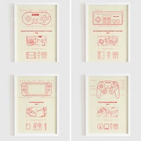 electronic game interface art canvas painting game console game console poster wall picture decoration childrens room game room