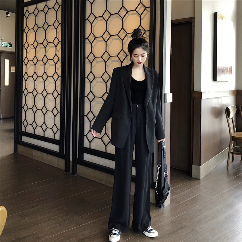 Женский однобортный пиджак и брюки офисная одежда | Женская