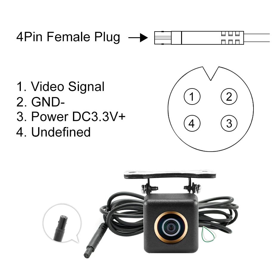 AHD/CVBS 1080P Waterproof 4Pin Golden Fisheye Lens Car Reverse Backup Rear View Camera For Vehicle Android DVD AHD Monitor | Автомобили и