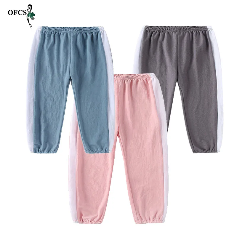 

Брюки Детские хлопково-льняные с полосками по бокам, для мальчиков и девочек