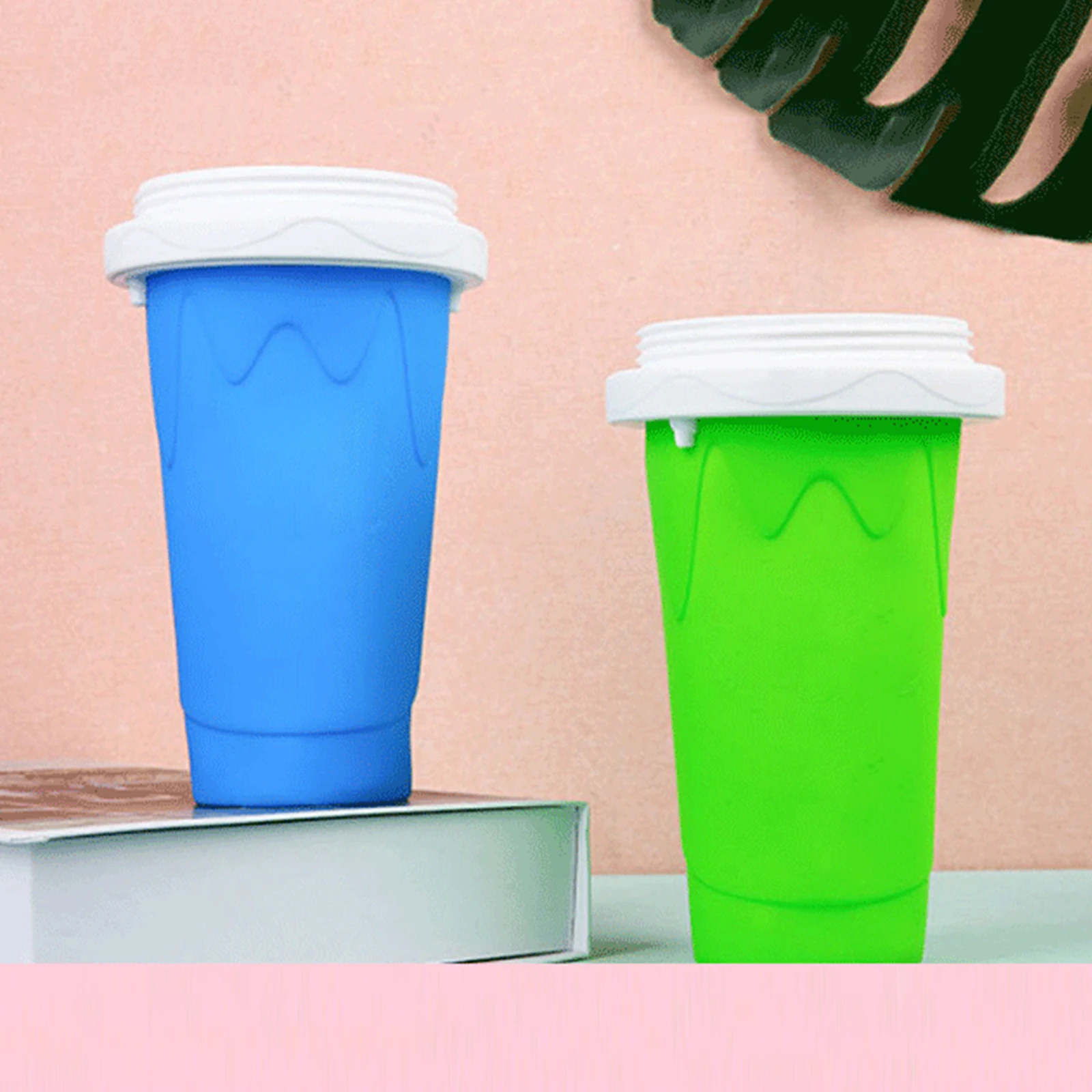 Taza de silicona para batidos de frozen, botella refrigerante r&aacute;pida de doble capa, fabricante de hielo de granizo, batidora de silicona-1