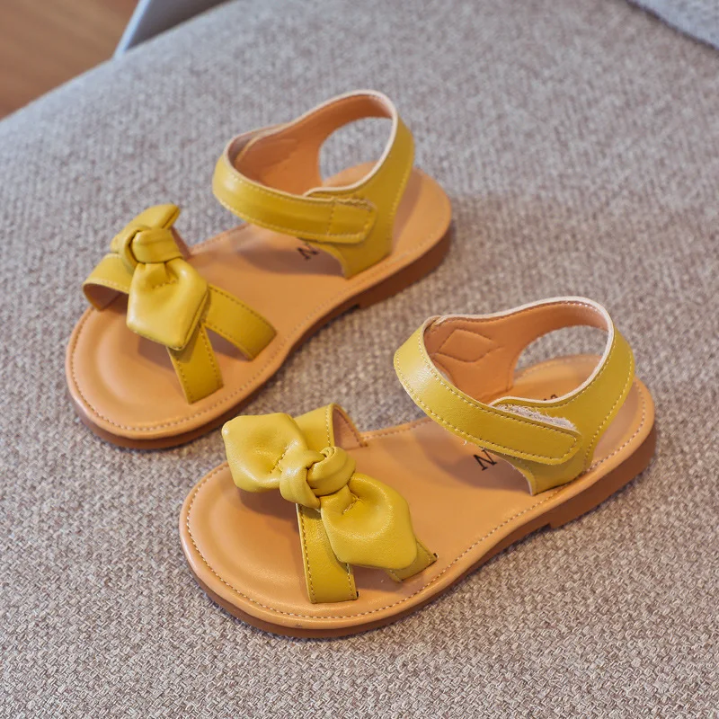 

Little Girl Sandals Princess Shoes Summer Fashion Bow Non-slip Soft Sandals Casual Toddler Baby Open Toe Beach Sandals E866