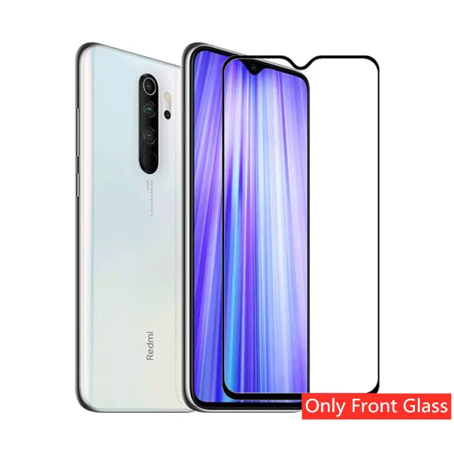 3-в-1 Камера протектор+ закаленное Стекло для Xiaomi Redmi Примечание 8 Pro Экран высокотемпературный ПУ, защитный задний футляр, Камера металлическое кольцо для Redmi-Note-8-Pro - Color: One Tempered Glass