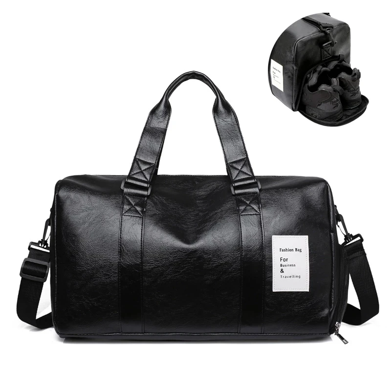 

PU спортивная сумка для йоги и фитнеса для женщин, Большая вместительная мужская дорожная сумка для тренировок с независимой обувью, склад ...