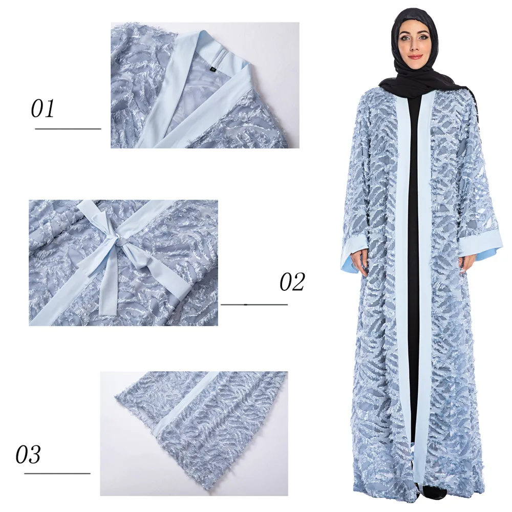 Турецкое кимоно с объемными кисточками абайя Дубай турецкое платье 2019