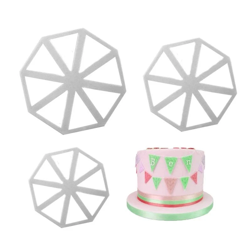 

3Pcs 3D Flag Cake Mold Fondant Cookie Biscuit Decorating Sandwich Cutter Baking Pudding Triangle Fudge Chocolates Kitchen Tools