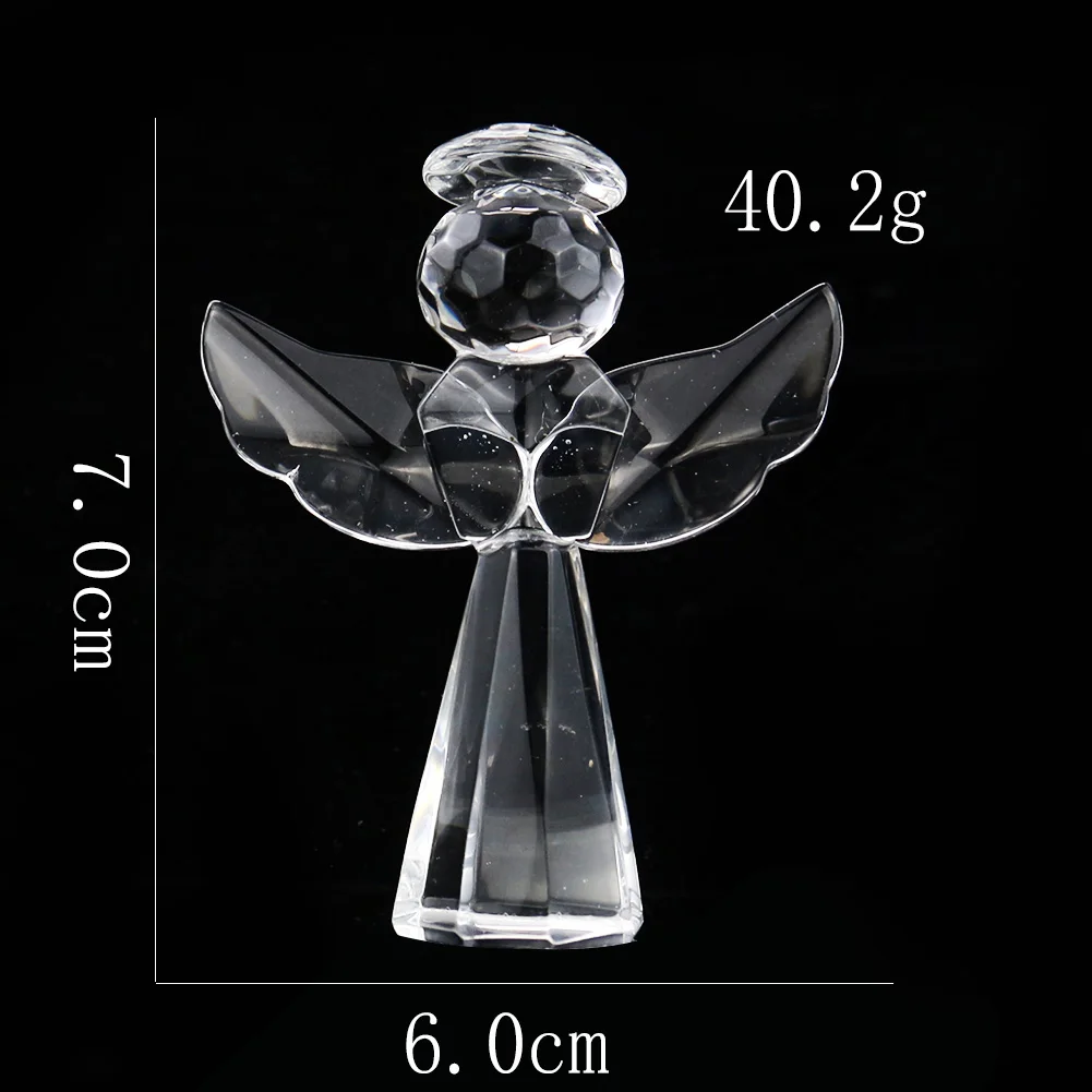 

Clear Crystal Lucky Angel Figurine Ornament Home Decoration Accessories Paperweight Crafts Wedding Birthday Car Decor Gifts