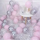 20 штук, розового и серебристого цвета конфетти розовые и золотые воздушные шары хром воздушный шар цвета металлик День рождения украшения детское платье для свадьбы, Юбилей globals