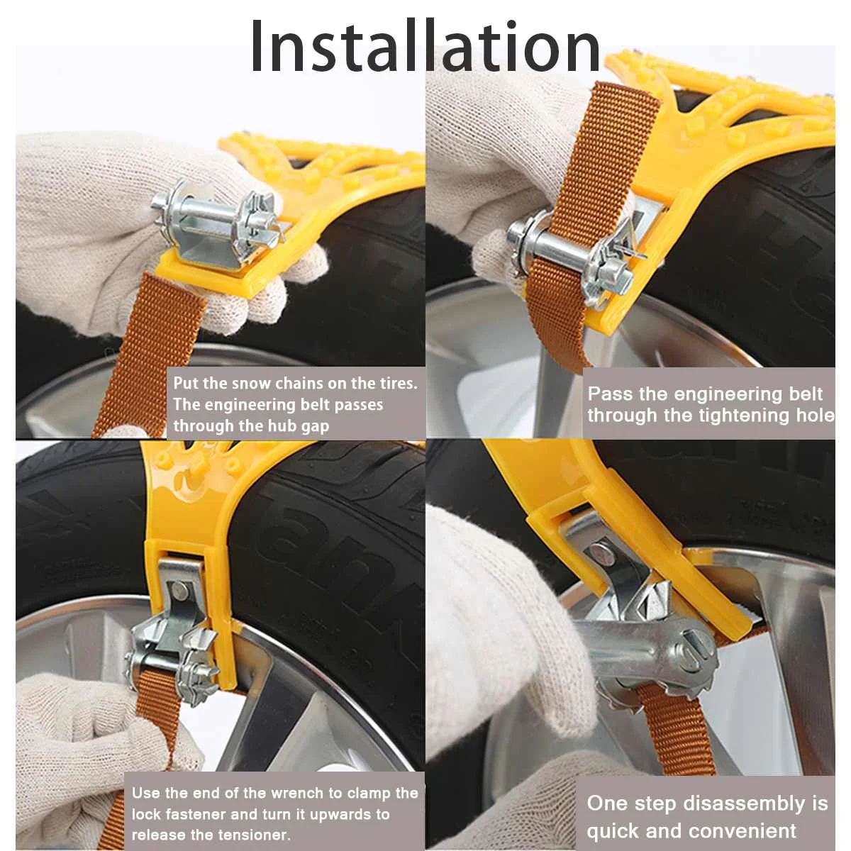 

165-265mm Automobile Car Wheels Tyre Tire Ice Snow Chains Belt Winter Anti-skid Vehicles SUV Wheel Chain Mud Road Safe Safety