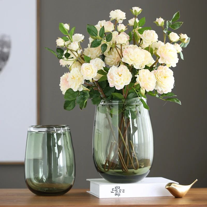 Современная простая зеленая стеклянная ваза для гостиной ТВ кабинета столешница