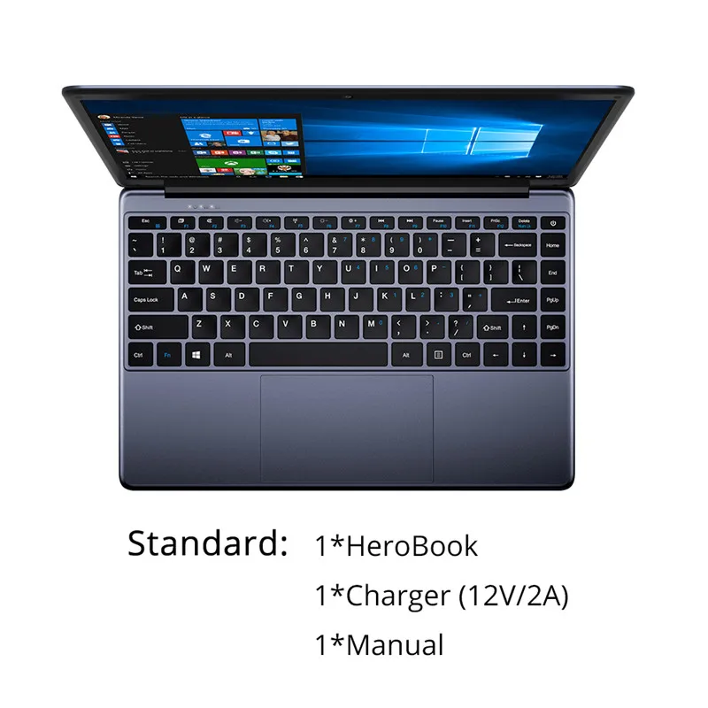 CHUWI HeroBook 14,1 дюймов 1920*1080 Window10 ОС Intel 4 ядра, 4 Гб Оперативная память 64 Гб Встроенная память ноутбука 38Wh Мини HD M.2 расширения - Цвет: Standard