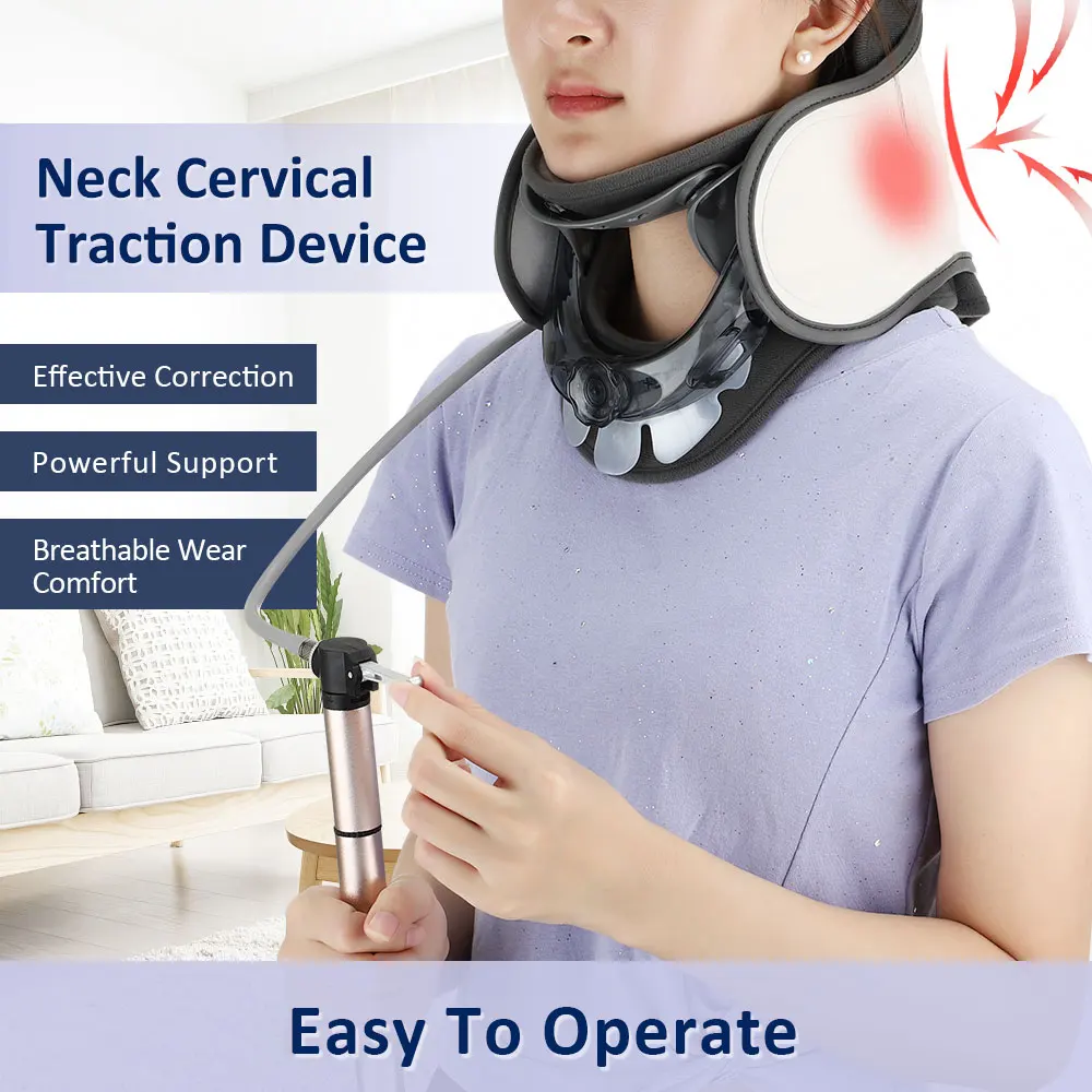 Устройство для вытяжки шеи с помощью воздушного насоса регулируемое Надувное