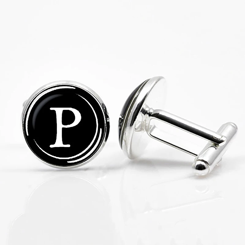 Запонки мужские с 26 буквами модные запонки для рубашки в деловом и свадебном