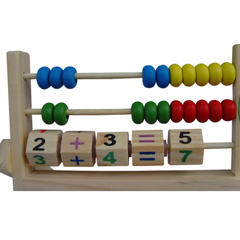 

Kids Baby Multifunction Smiley Clock Computing Rack Toy Animals Fruit Early Education Learning Wooden for Children Baby Wood