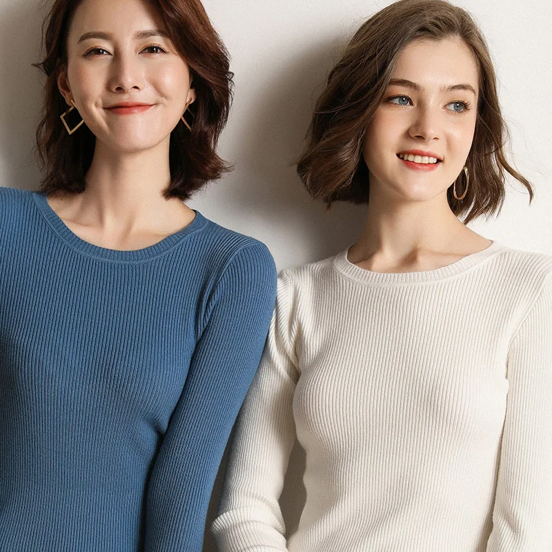 Высококачественные вязаные свитера для женщин на осень 2019 повседневный тонкий