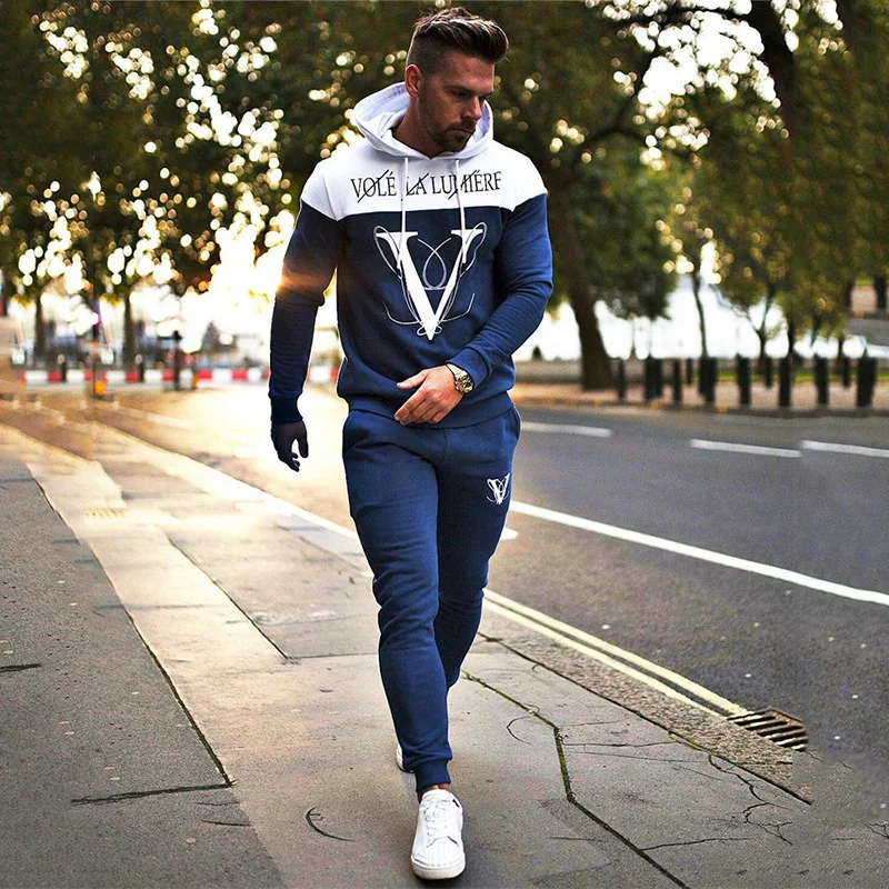 Высокое качество Новый спортивный костюм толстовка с капюшоном мужская