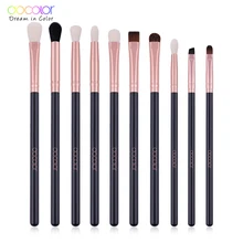 Docolor 10 шт. EyeShaow набор кисточек для макияжа Pro розовое золото тени для век Смешивание кисти для макияжа мягкие синтетические волосы для красоты