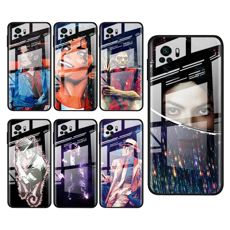 

Tempered Glass Cover Dance king Michael Jackson For Xiaomi Redmi Note 10 10S 9T 9S 9 8T 8 7 Pro Max Shockproof Phone Case