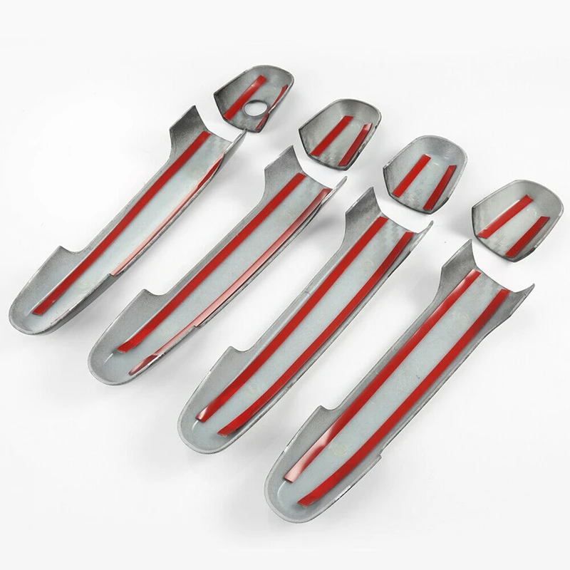 8 шт. Автомобильная накладка на внешнюю дверную ручку из углеродного волокна для