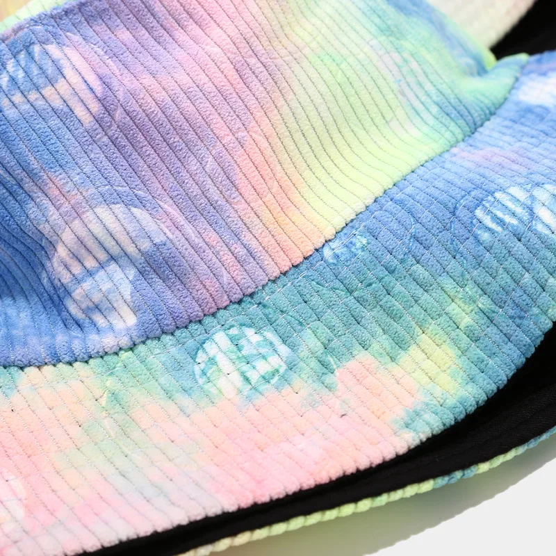 

Color Print Corduroy Bucket Hat Fisherman Hat Outdoor Travel Hat Sun Cap Hats for Men and Women 262