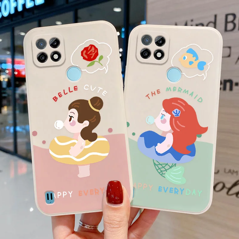 

Realme C21 Case Cute Cartoon Rose Case For Oppo A54 A53 A32 A74 A33 A12 A11K A15 A15S A11X A11 A9 A7 A5S A3S A5 Matte Back Cover