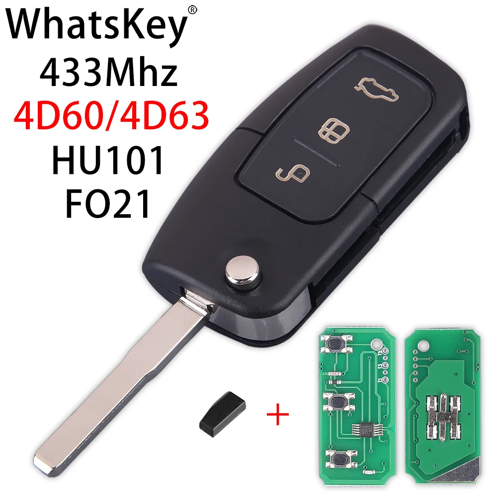 3 кнопки складной ключ для Ford Focus Mondeo 2 Fiesta Galaxy Transit C Max Ka пульт дистанционного